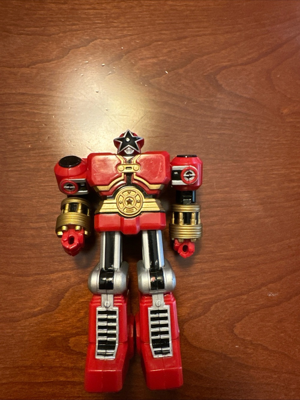 Red & Gold Battle Robot Figure - Action Play Toy transformer